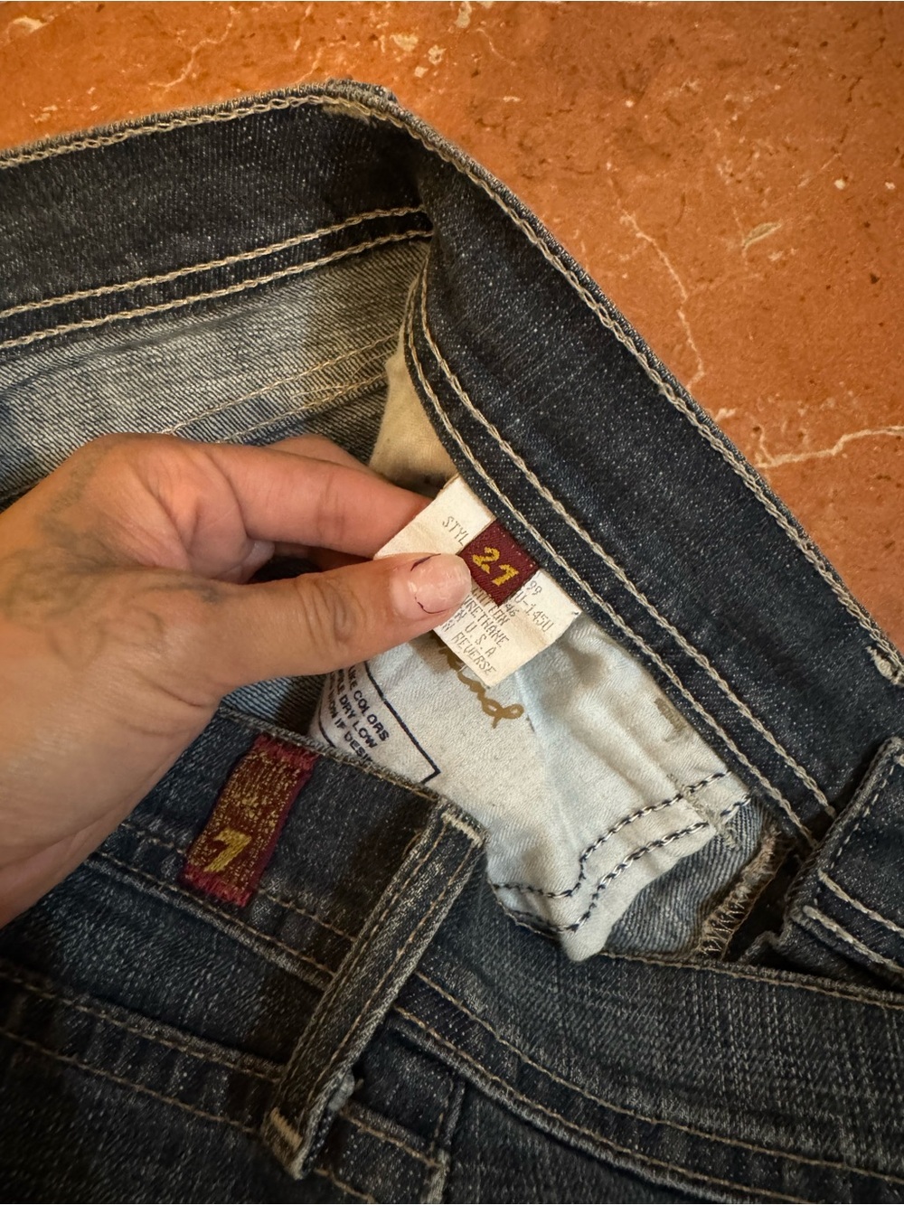 7 For All Mankind Women’s Dark Indigo Bootcut Jeans - Picture 5 of 11